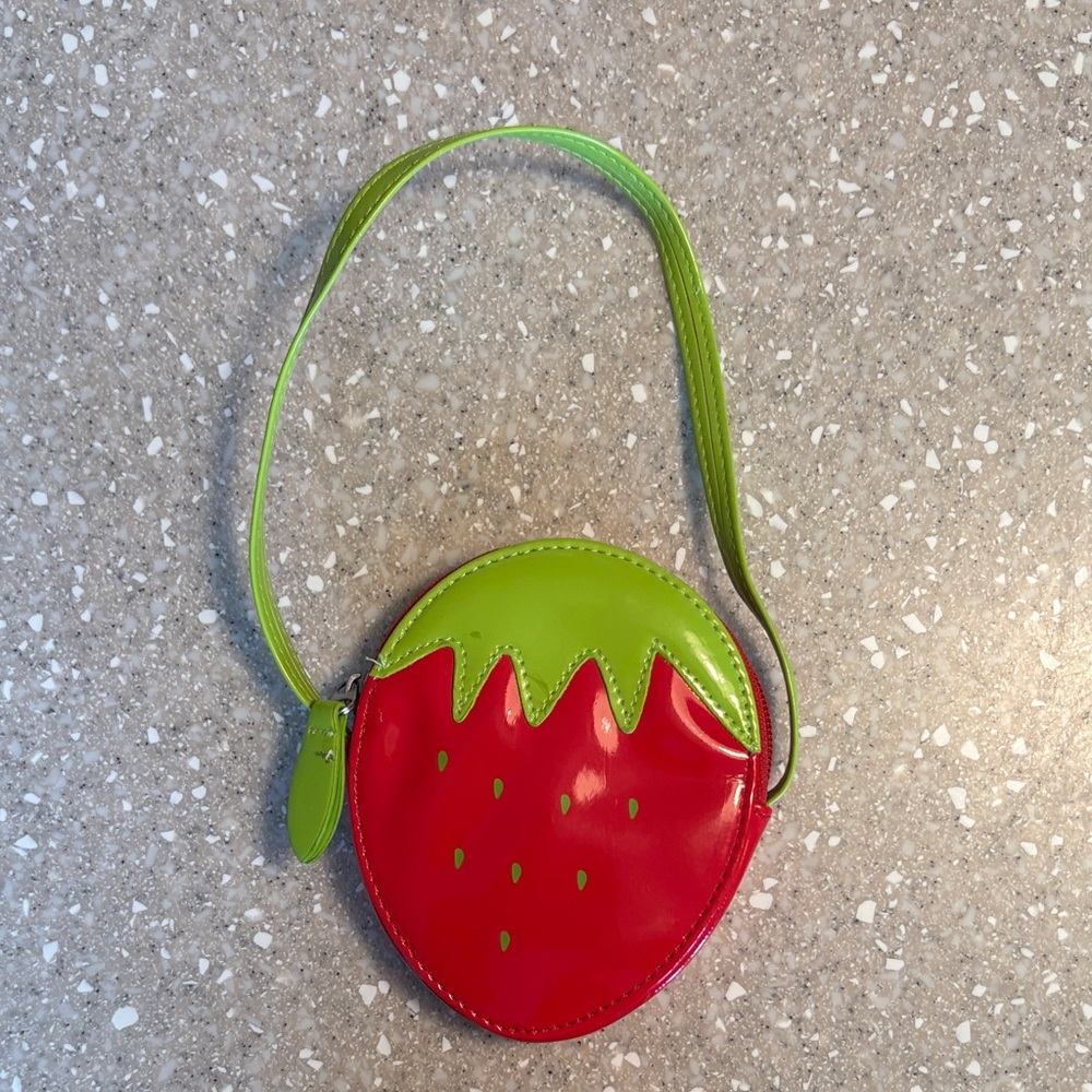 Strawberry-Shaped Kids Bag - Red and Green